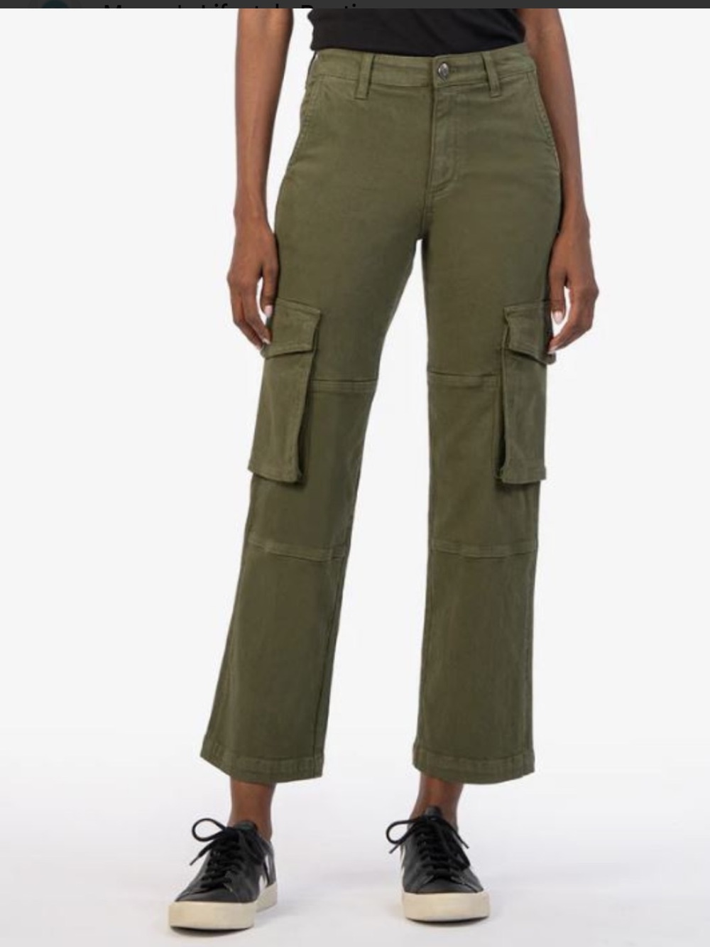 Kut from the Kloth Pattie Straight Leg Olive Green Utility Pants